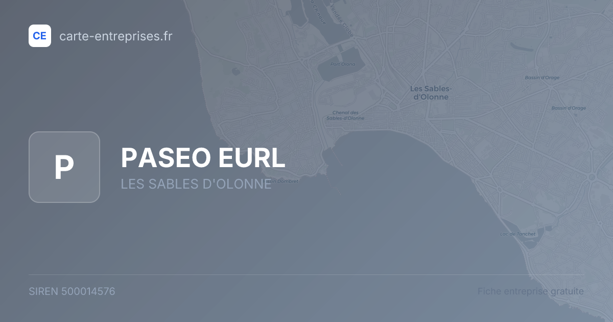 PASEO EURL — 500014576 — fiche entreprise