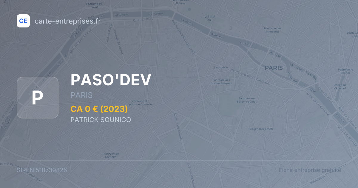 PASO'DEV — 518739826 — fiche entreprise