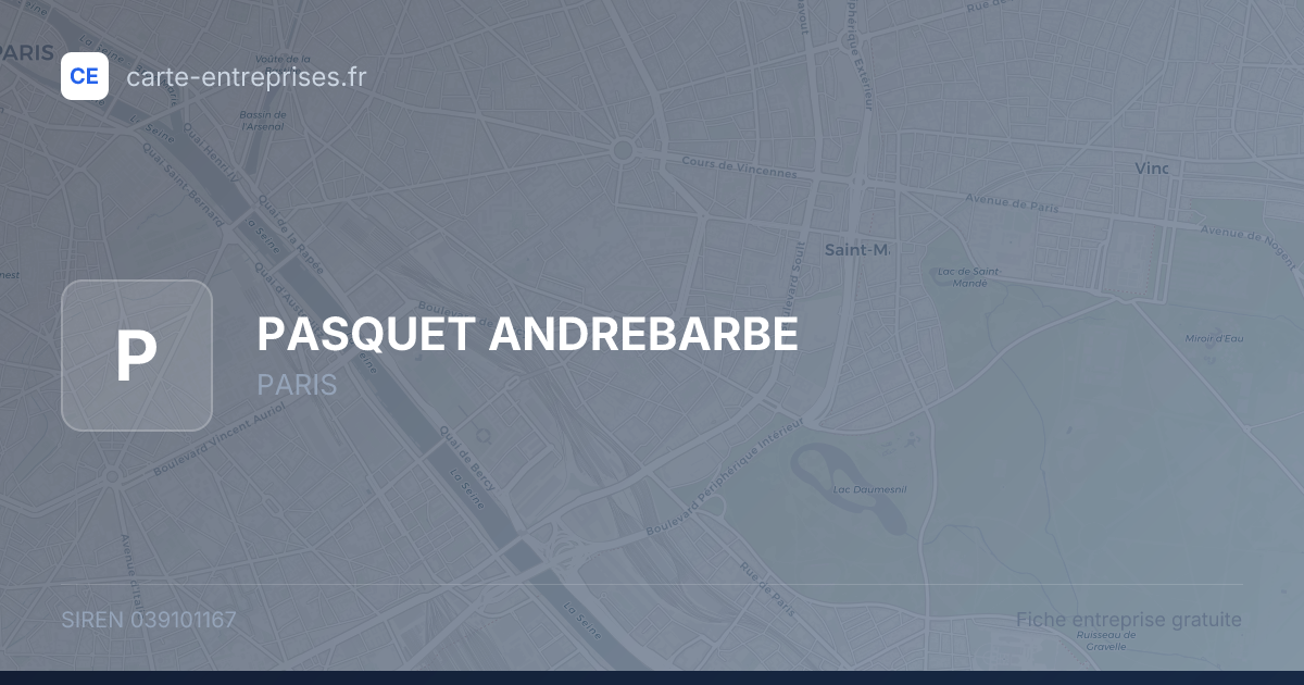 PASQUET                       ANDREBARBE — 039101167 — fiche entreprise