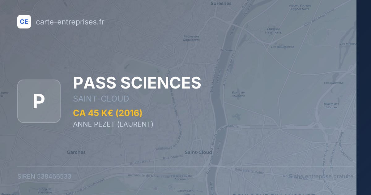 PASS SCIENCES — 538466533 — fiche entreprise