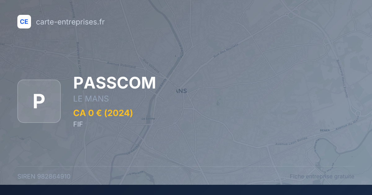 PASSCOM — 982864910 — fiche entreprise