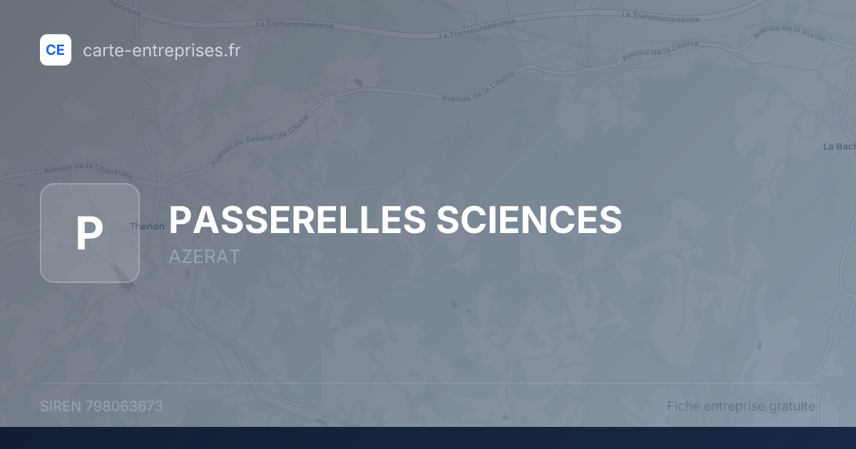PASSERELLES SCIENCES — 798063673 — fiche entreprise