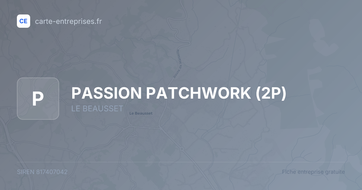 PASSION PATCHWORK (2P) — 817407042 — fiche entreprise