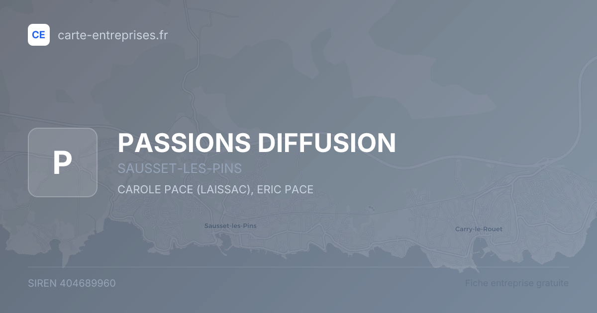 PASSIONS DIFFUSION — 404689960 — fiche entreprise
