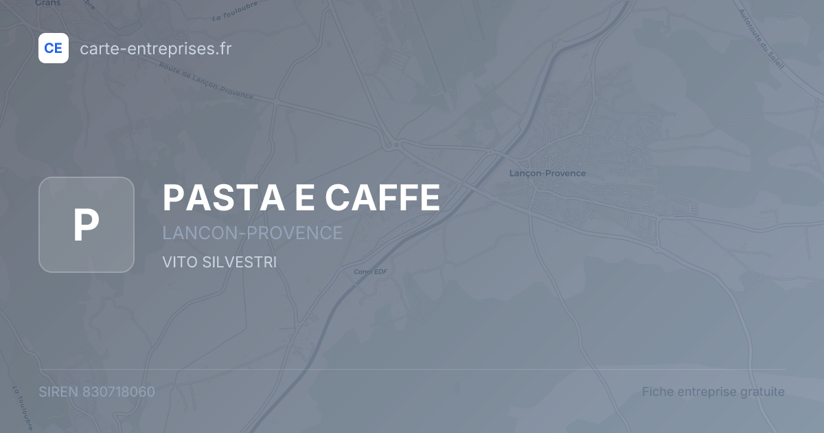 PASTA E CAFFE — 830718060 — fiche entreprise