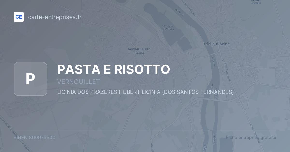 PASTA E RISOTTO — 800975500 — fiche entreprise