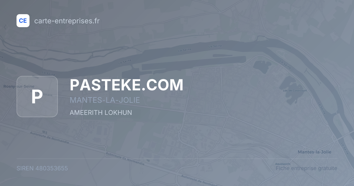 PASTEKE.COM — 480353655 — fiche entreprise