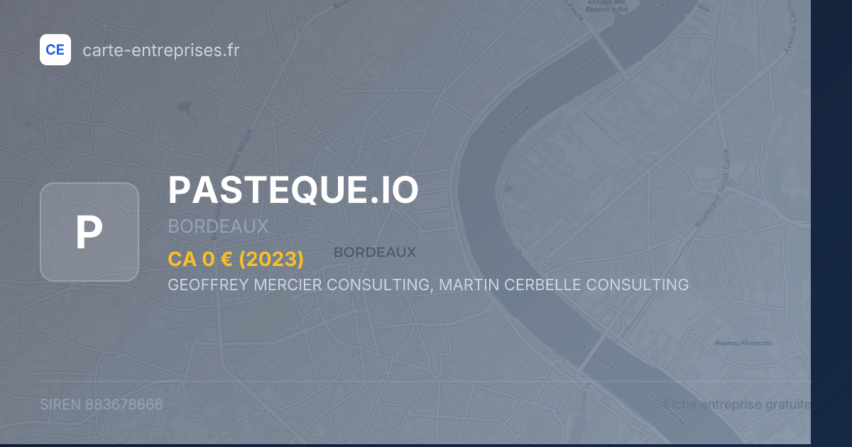 PASTEQUE.IO — 883678666 — fiche entreprise