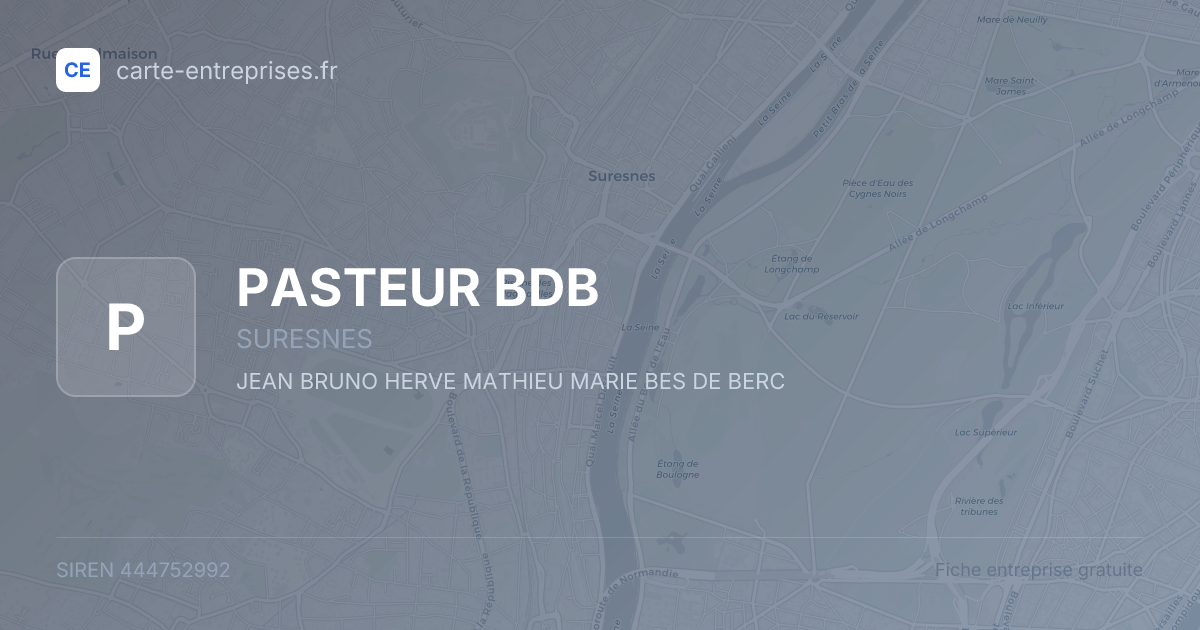 PASTEUR BDB — 444752992 — fiche entreprise