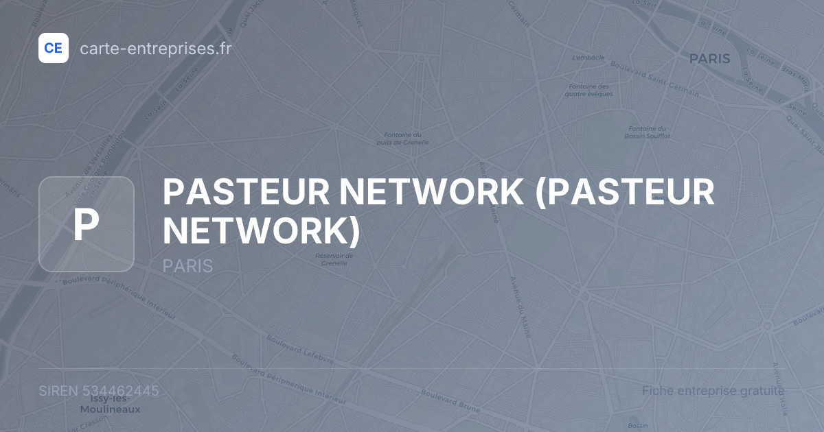 PASTEUR NETWORK — 534462445 — fiche entreprise