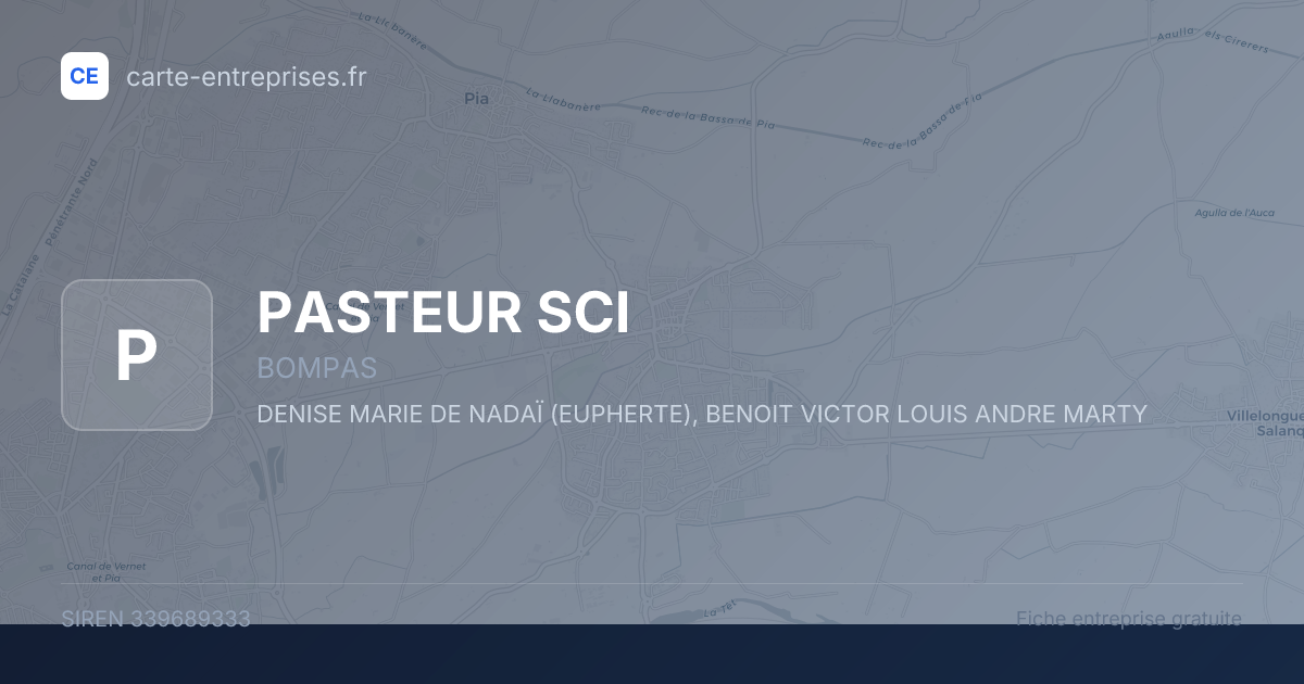 PASTEUR SCI — 339689333 — fiche entreprise
