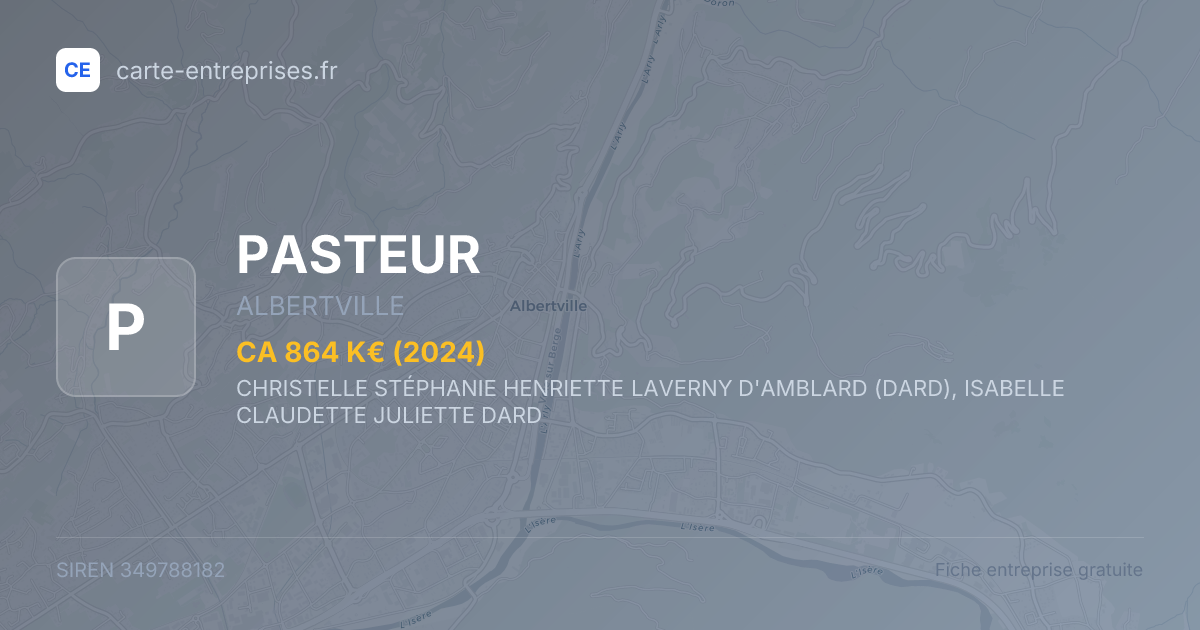 PASTEUR — 349788182 — fiche entreprise