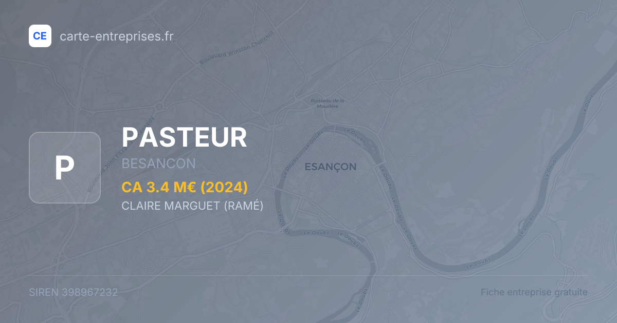 PASTEUR — 398967232 — fiche entreprise