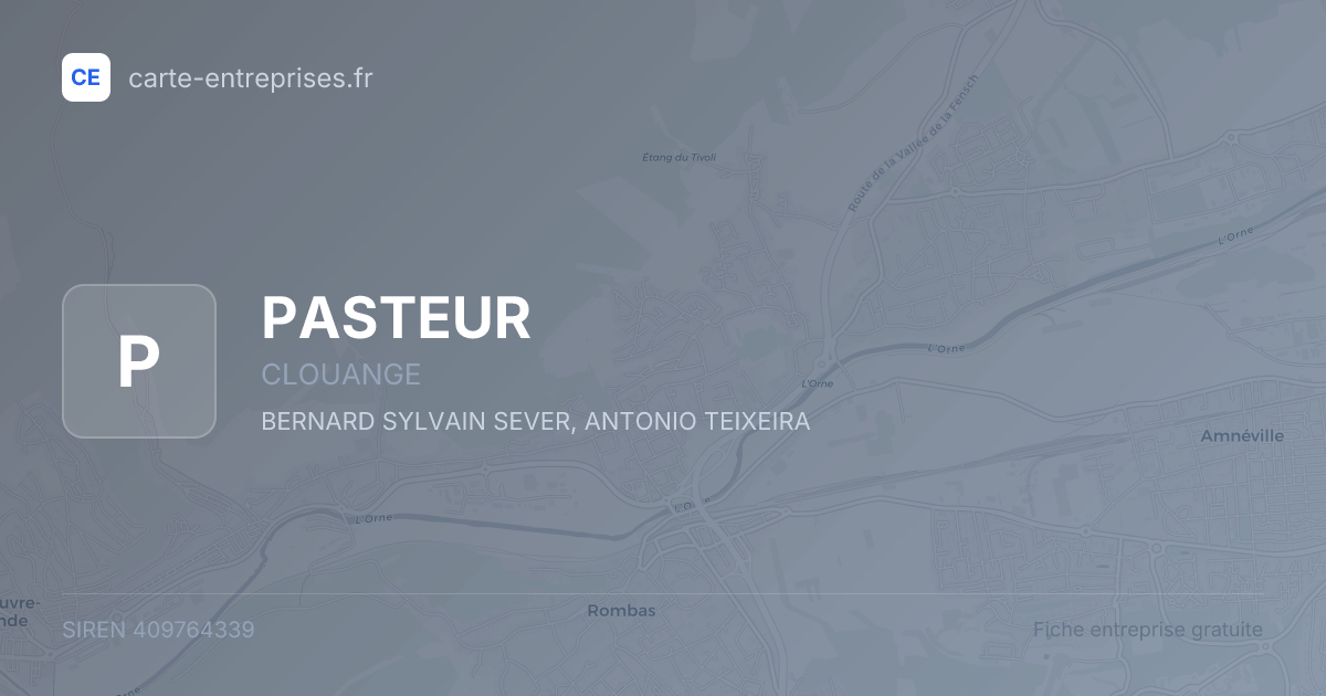 PASTEUR — 409764339 — fiche entreprise