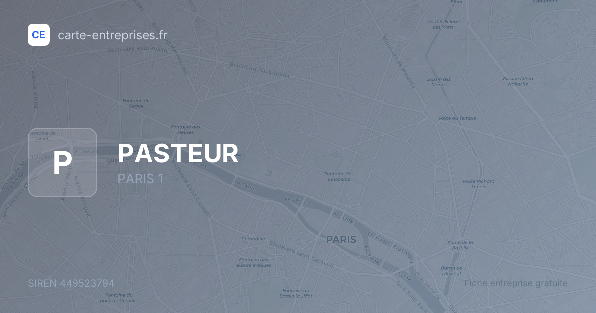 PASTEUR — 449523794 — fiche entreprise