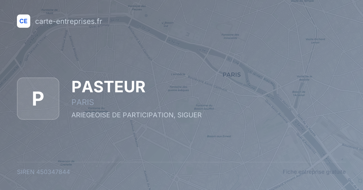 PASTEUR — 450347844 — fiche entreprise