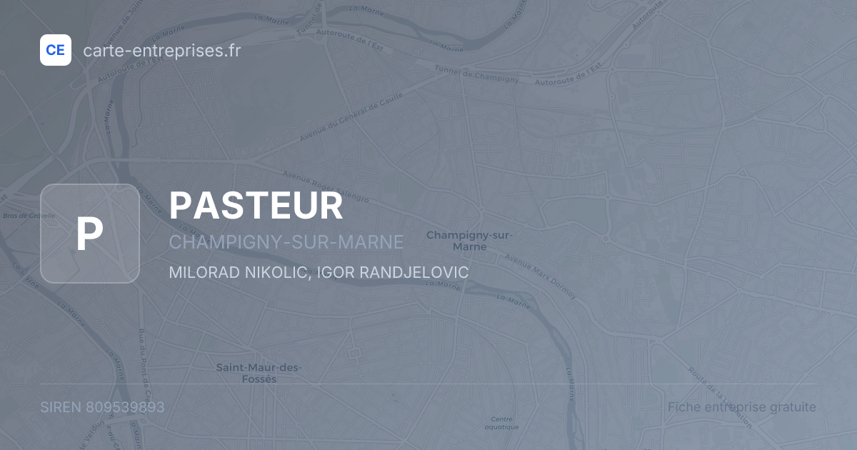 PASTEUR — 809539893 — fiche entreprise
