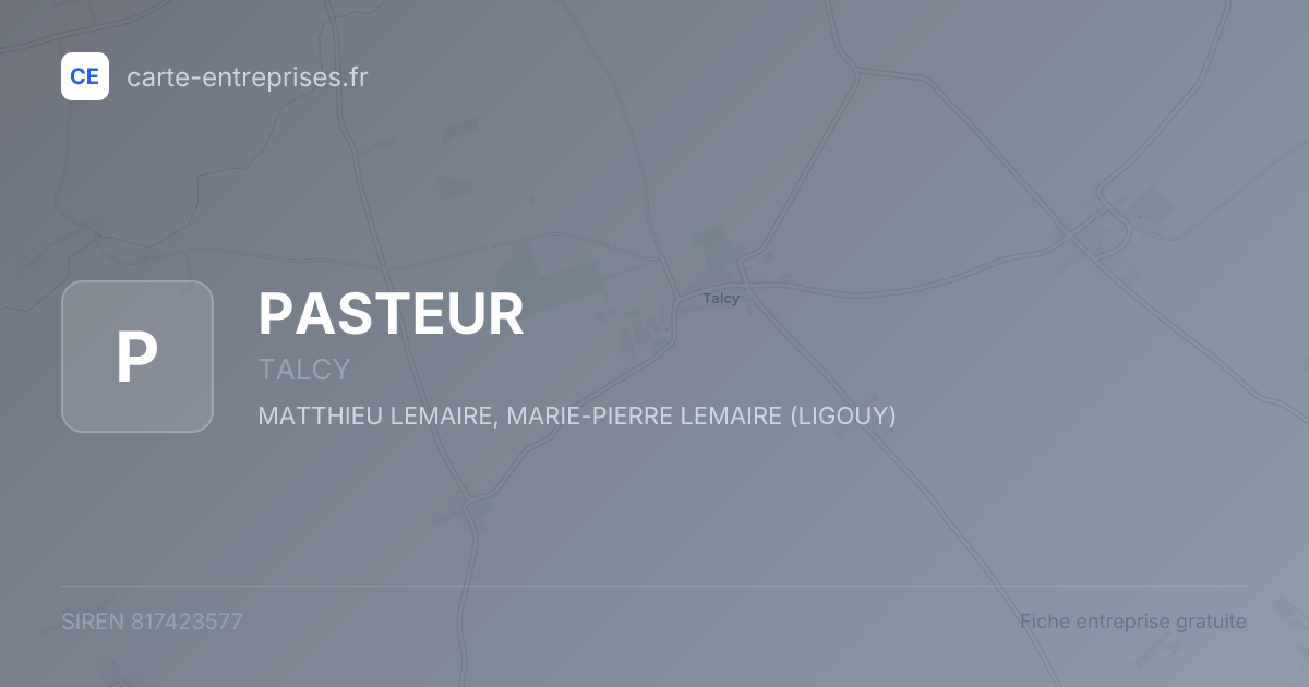 PASTEUR — 817423577 — fiche entreprise