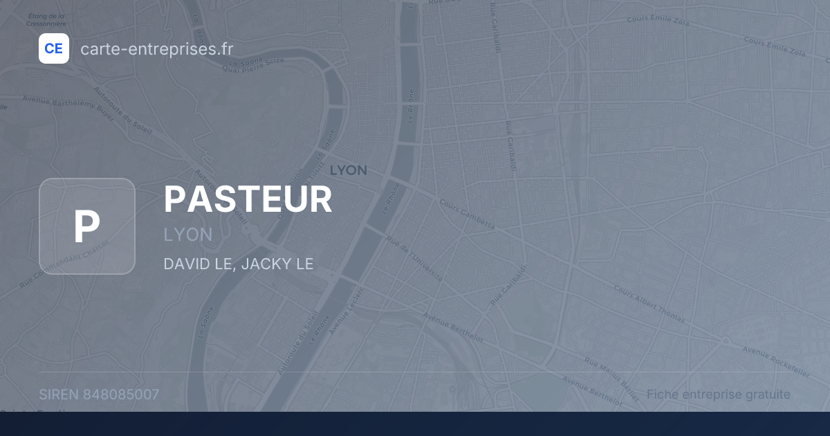PASTEUR — 848085007 — fiche entreprise
