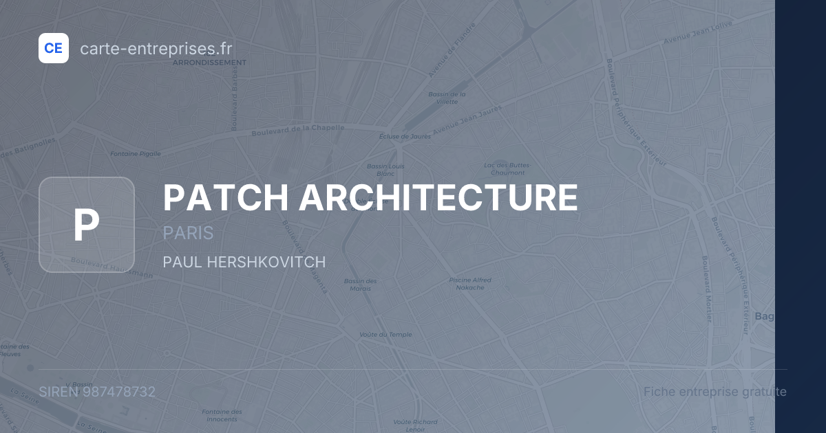 PATCH ARCHITECTURE — 987478732 — fiche entreprise