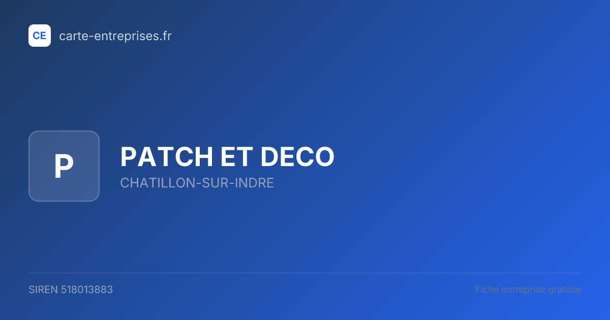 PATCH ET DECO — 518013883 — fiche entreprise