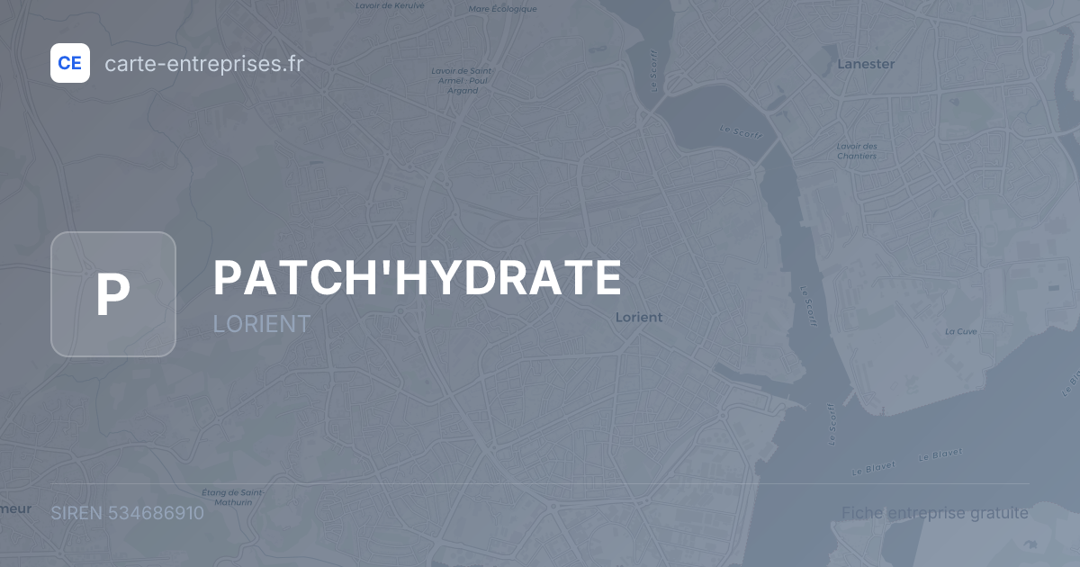 PATCH'HYDRATE — 534686910 — fiche entreprise