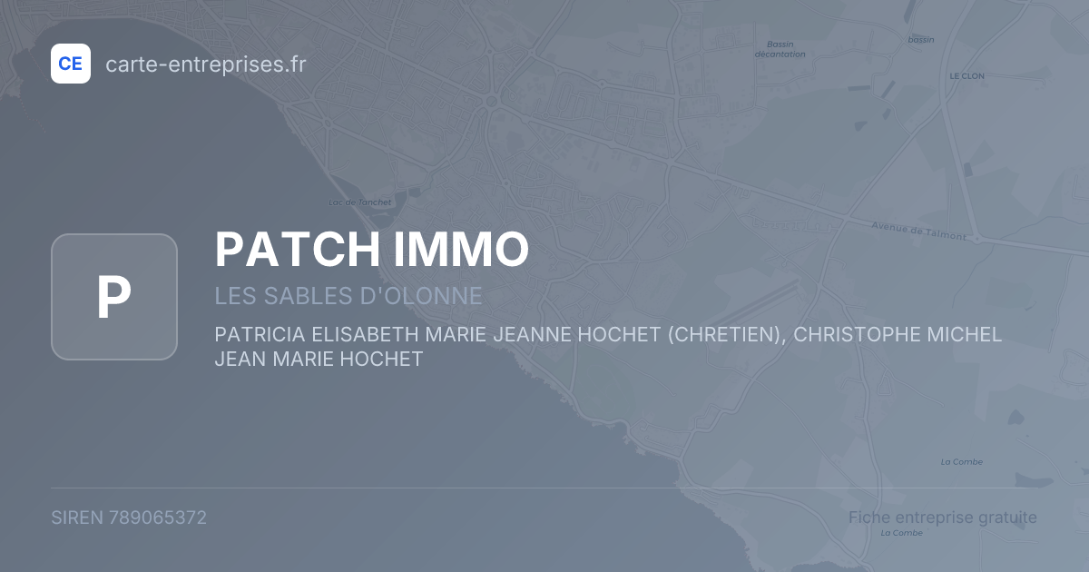 PATCH IMMO — 789065372 — fiche entreprise