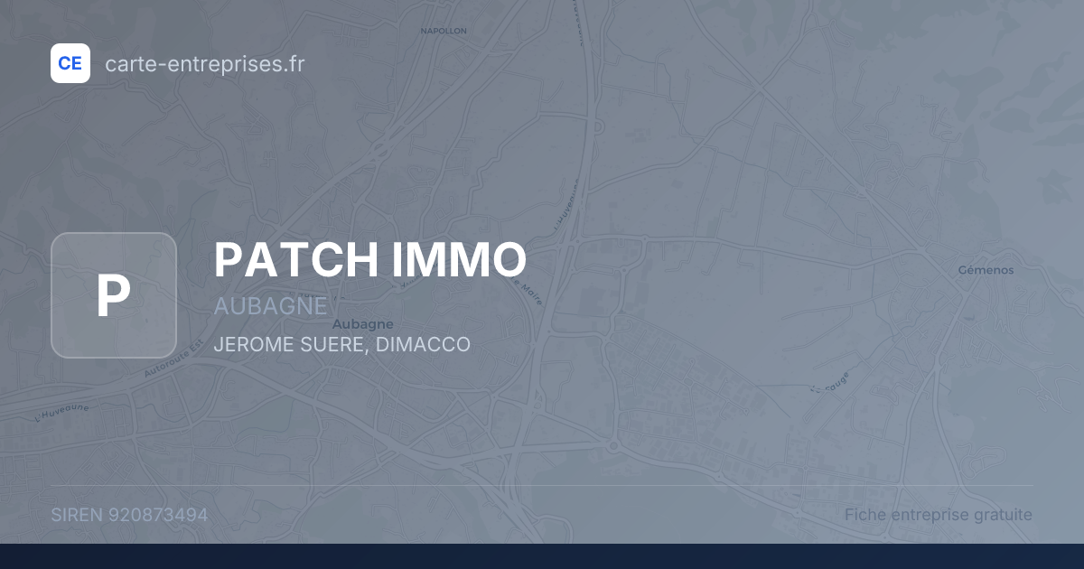 PATCH IMMO — 920873494 — fiche entreprise