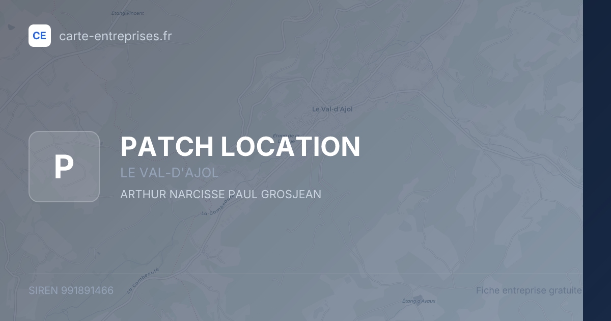 PATCH LOCATION — 991891466 — fiche entreprise