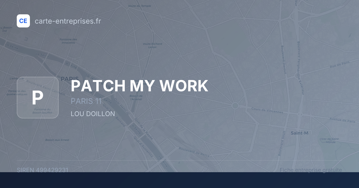 PATCH MY WORK — 499429231 — fiche entreprise