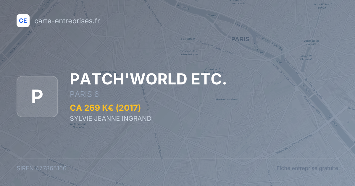 PATCH'WORLD ETC. — 477865166 — fiche entreprise