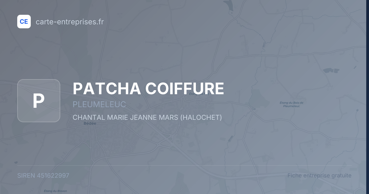 PATCHA COIFFURE — 451622997 — fiche entreprise