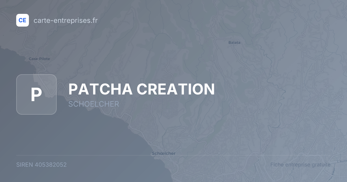 PATCHA CREATION — 405382052 — fiche entreprise