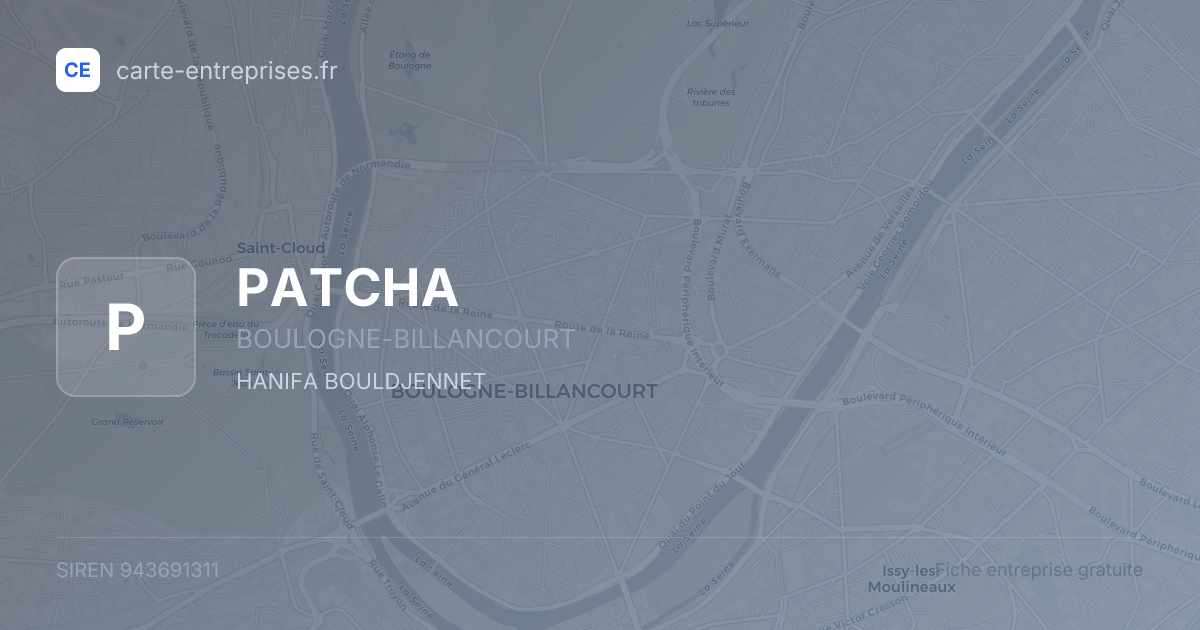 PATCHA — 943691311 — fiche entreprise