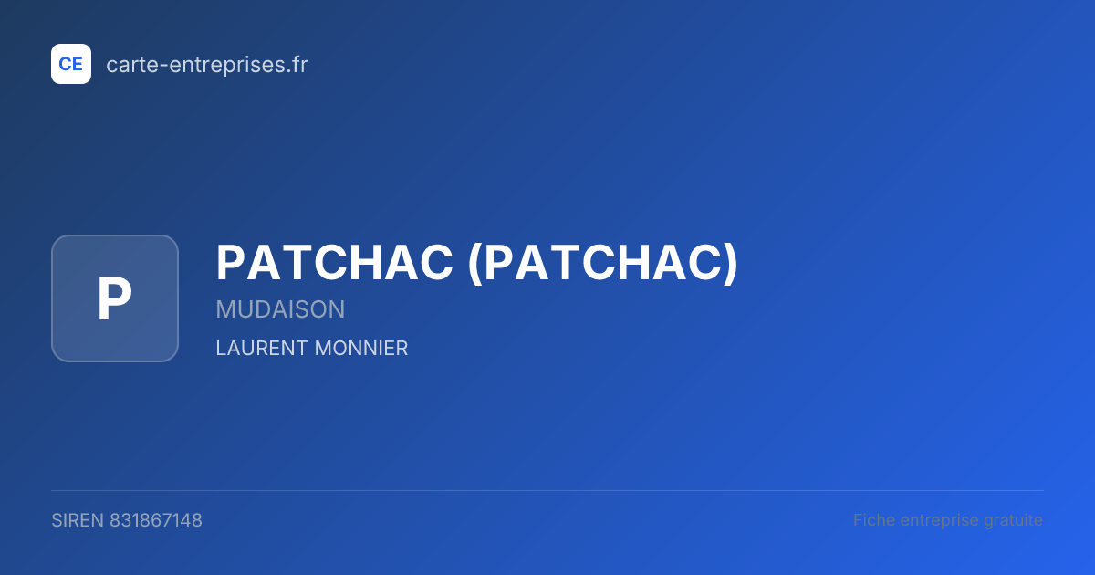PATCHAC — 831867148 — fiche entreprise