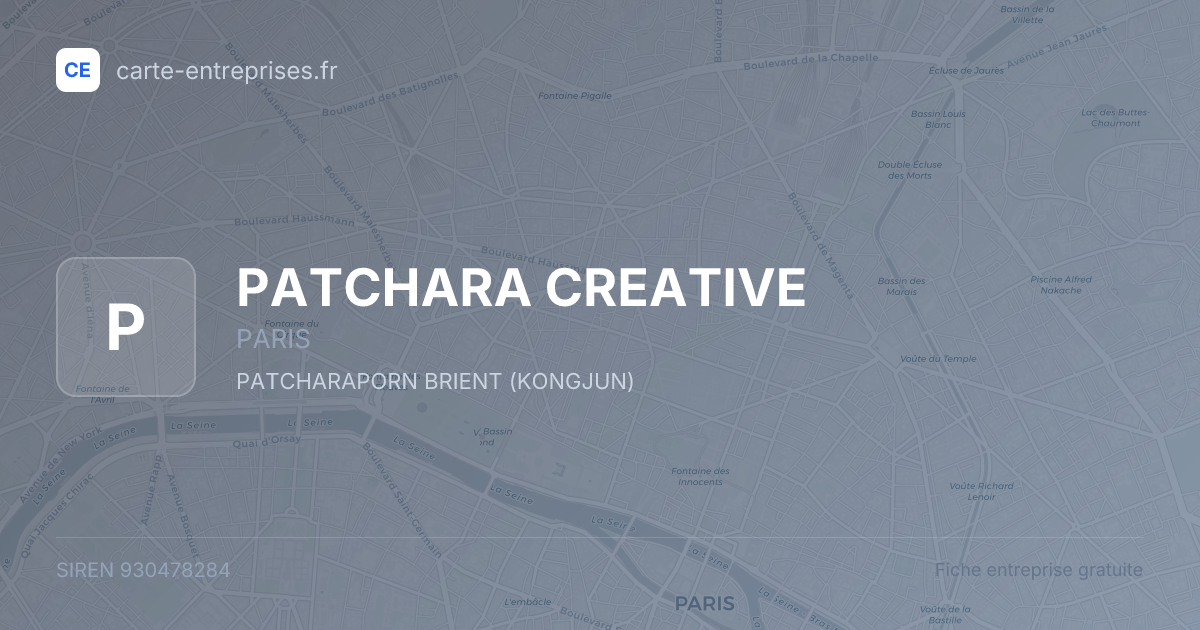PATCHARA CREATIVE — 930478284 — fiche entreprise