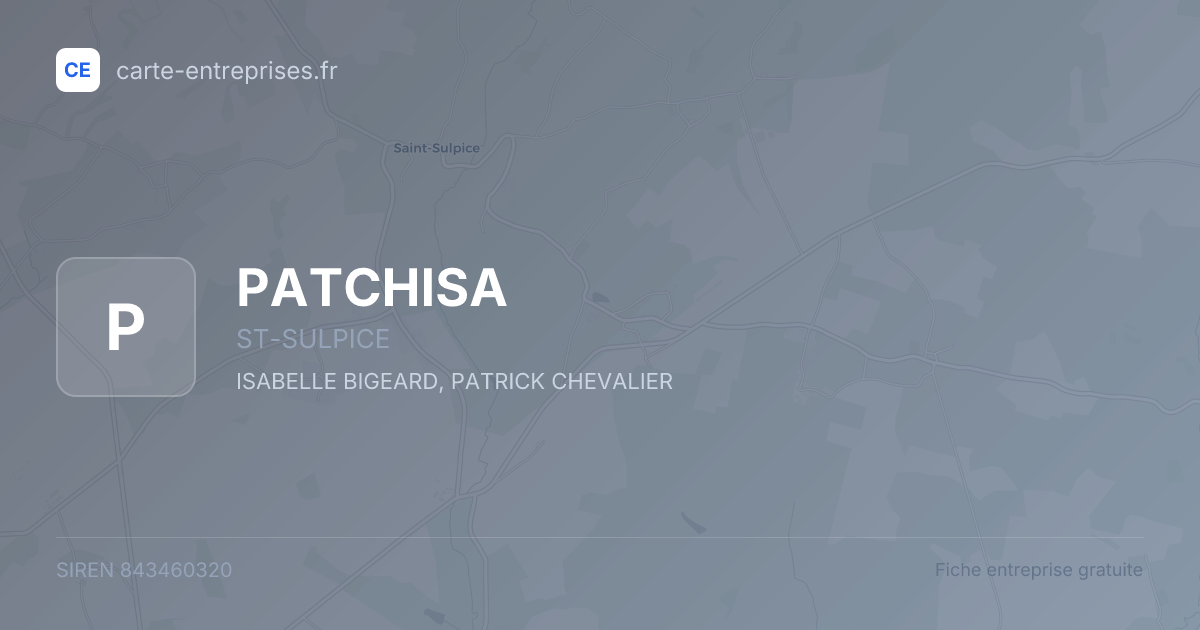 PATCHISA — 843460320 — fiche entreprise