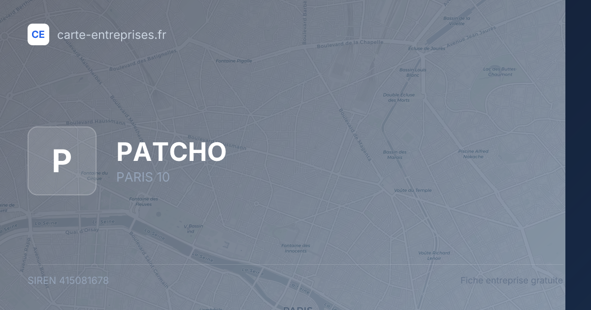 PATCHO — 415081678 — fiche entreprise