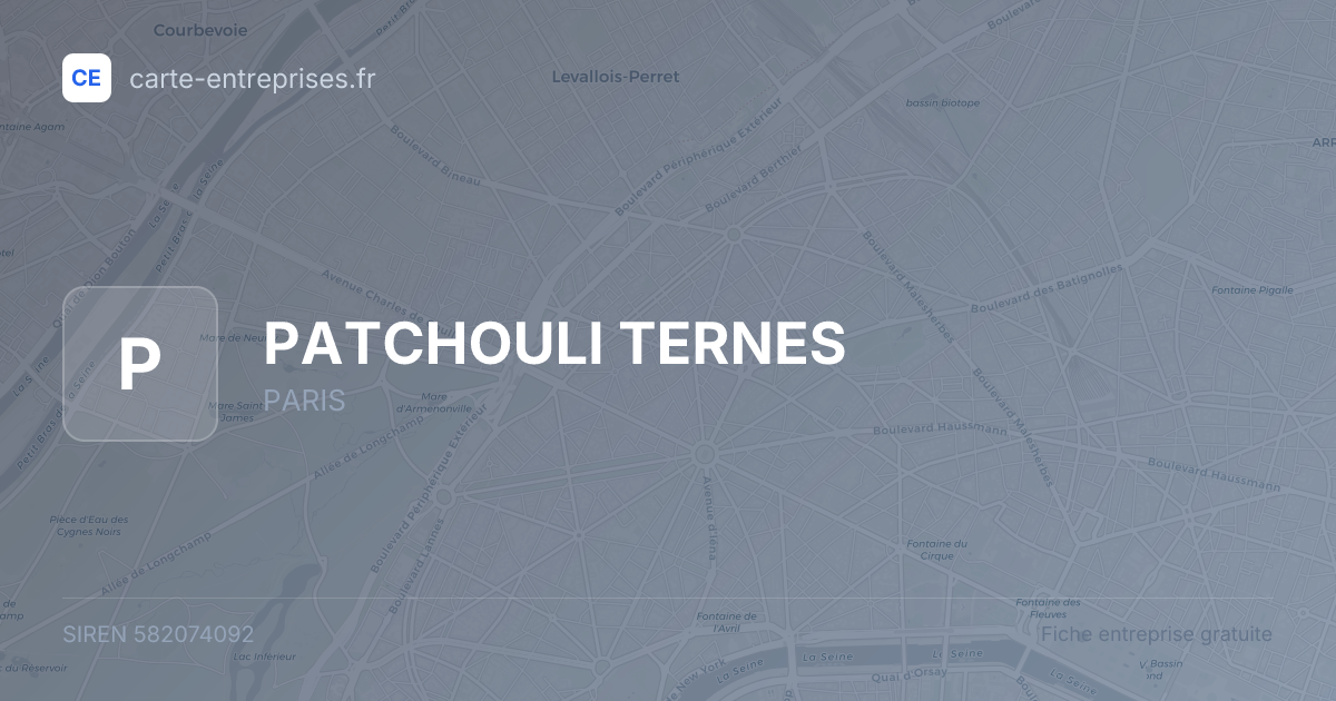 PATCHOULI TERNES — 582074092 — fiche entreprise