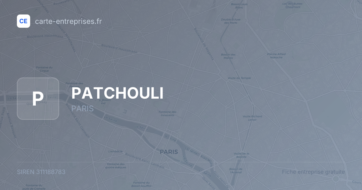 PATCHOULI — 311188783 — fiche entreprise