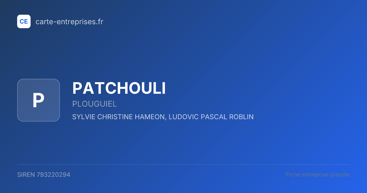 PATCHOULI — 793220294 — fiche entreprise