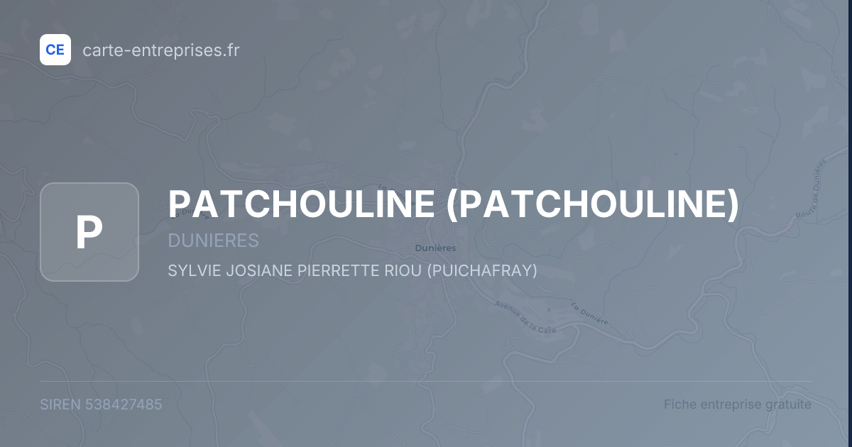 PATCHOULINE — 538427485 — fiche entreprise