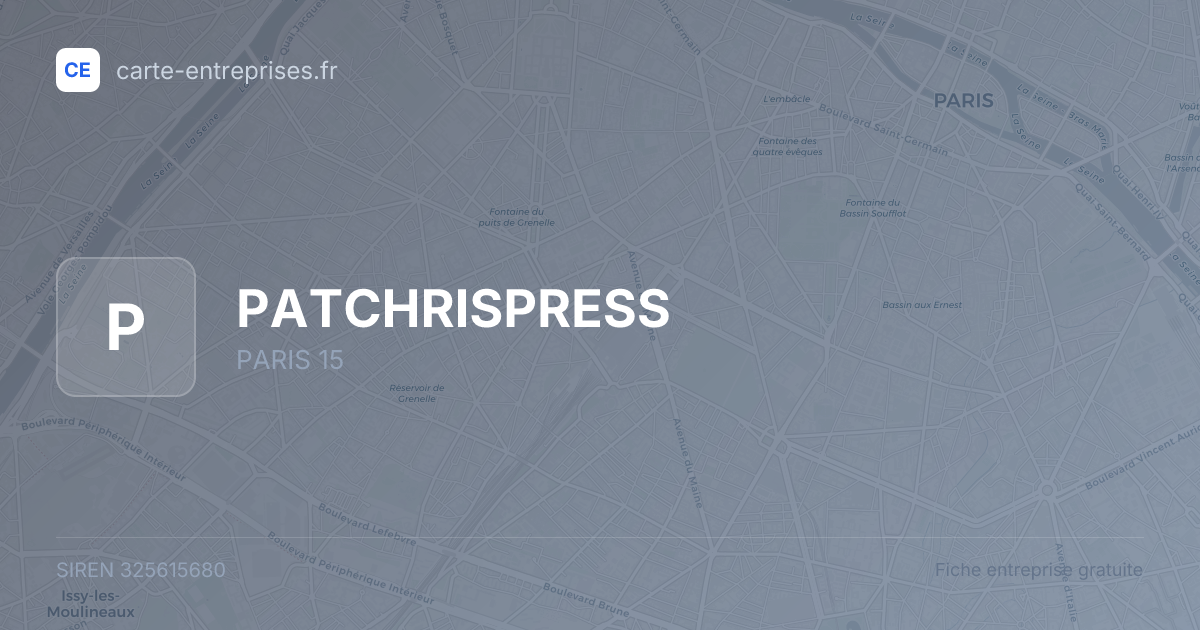 PATCHRISPRESS — 325615680 — fiche entreprise