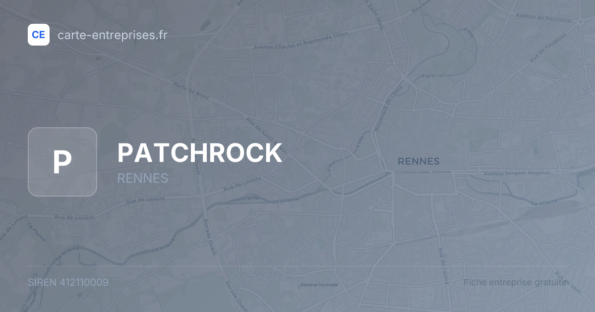 PATCHROCK — 412110009 — fiche entreprise