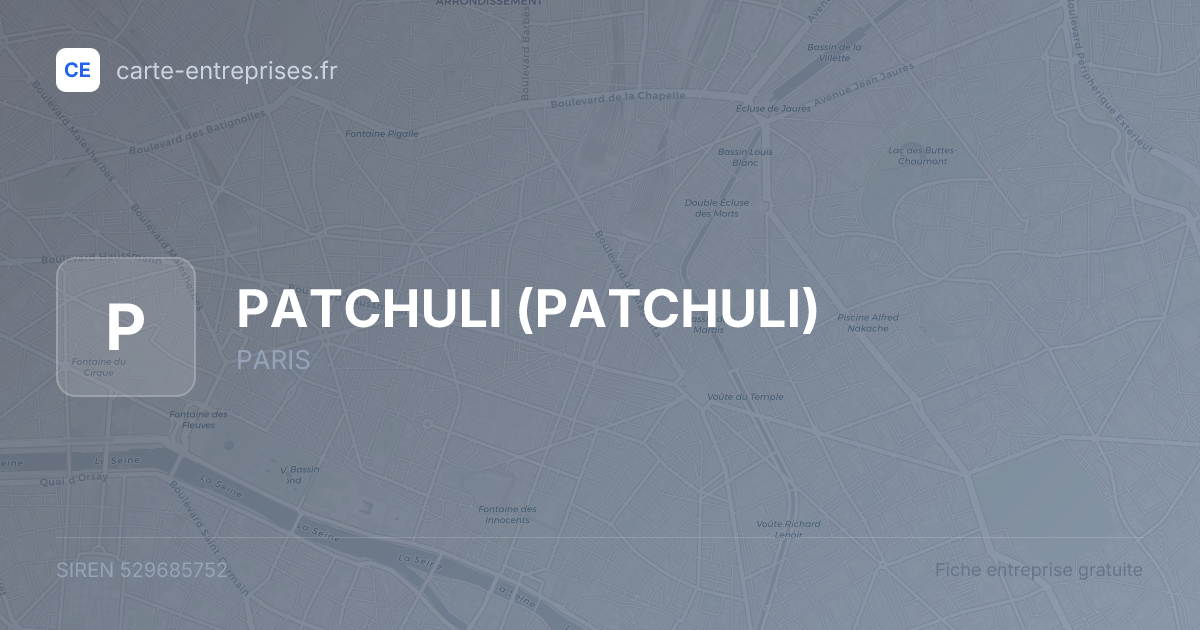 PATCHULI — 529685752 — fiche entreprise