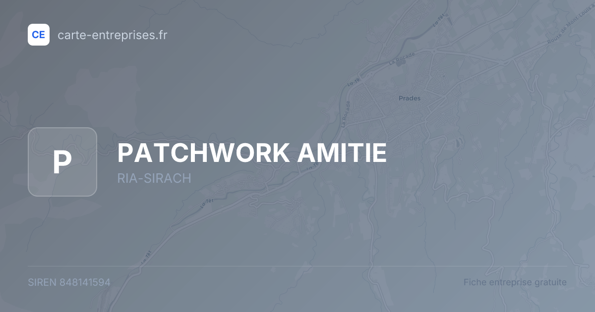 PATCHWORK AMITIE — 848141594 — fiche entreprise