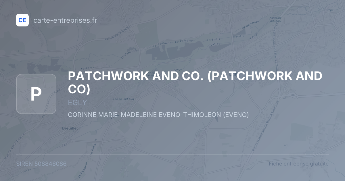 PATCHWORK AND CO. (PATCHWORK AND CO) — 508846086 — fiche entreprise