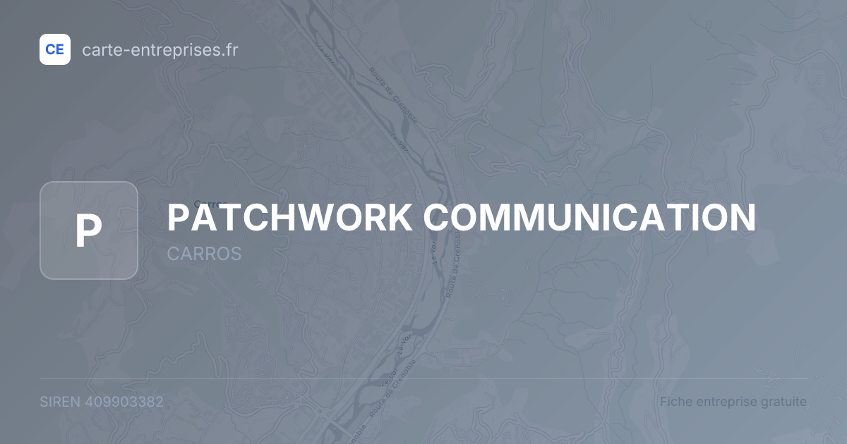 PATCHWORK COMMUNICATION — 409903382 — fiche entreprise
