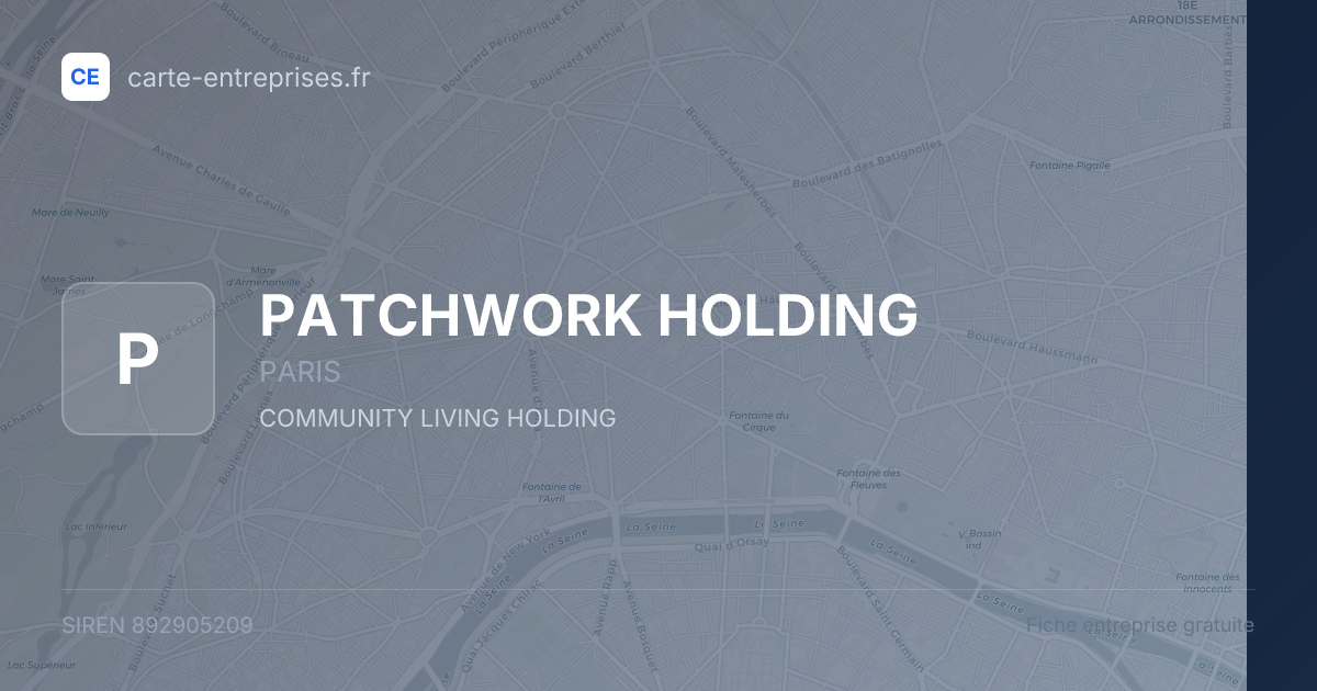PATCHWORK HOLDING — 892905209 — fiche entreprise