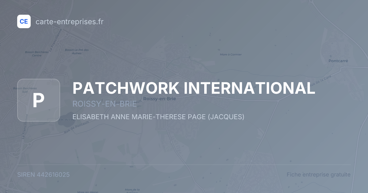 PATCHWORK INTERNATIONAL — 442616025 — fiche entreprise